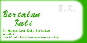 bertalan kuli business card